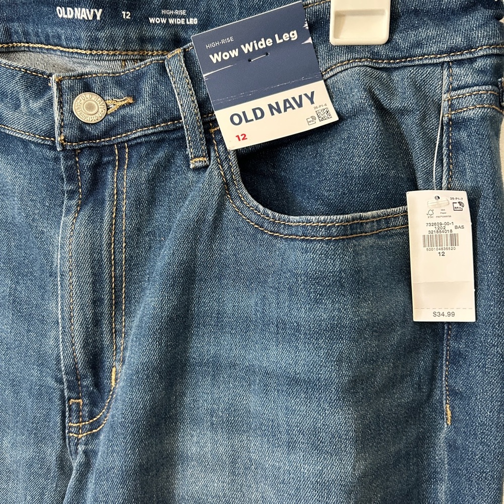 NWT Old Navy High-Waisted Wow Wide-Leg Jeans Size 12 - Picture 3 of 5